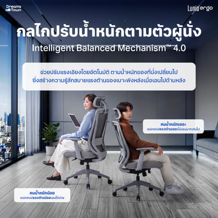 เก้าอี้ทำงาน เพื่อสุขภาพ LUNIO ERGO APOLLO SMART X2 CHAIR GRAY ASTRON สีเทา_2
